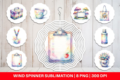 Wind Spinner Retro Teacher Design Sublimation artnoy 
