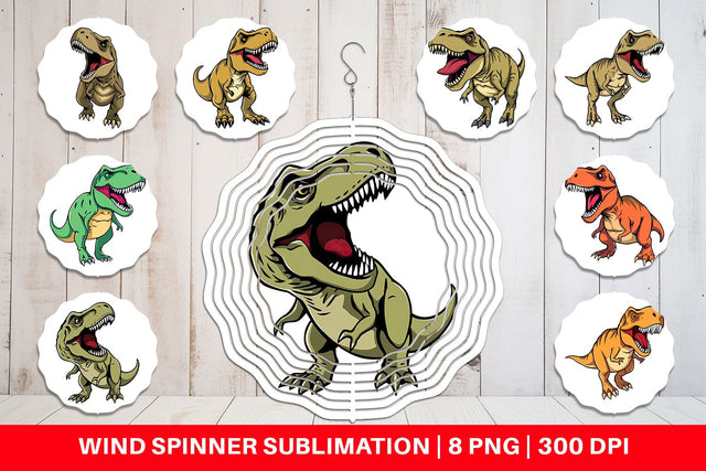 Wind Spinner Roaring Dinosaur Sublimation artnoy 