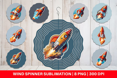 Wind Spinner Rocket illustration Sublimation artnoy 