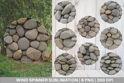 Wind Spinner Rocks Background Sublimation artnoy 