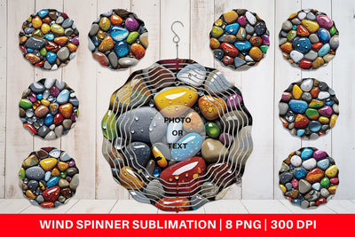 Wind Spinner Rocks with Water Drops Sublimation artnoy 