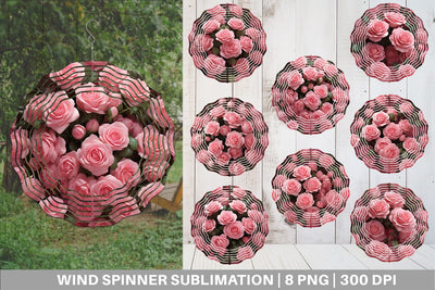 Wind Spinner Rose flower Sublimation artnoy 