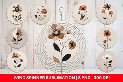 Wind Spinner Rose Flowers Boho Art Sublimation artnoy 