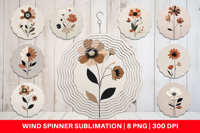 Wind Spinner Rose Flowers Boho Art Sublimation artnoy 
