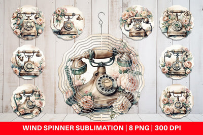 Wind Spinner Rotary Telephone Sublimation artnoy 