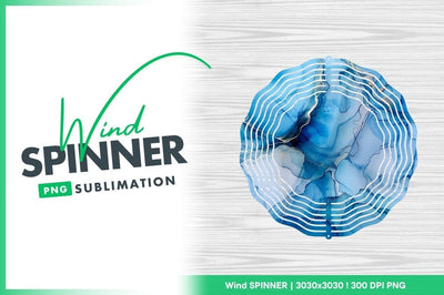 Wind spinner round blue ink sublimation design Sublimation Regulrcrative 