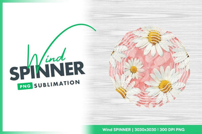 Wind spinner round daisy floral sublimation design Sublimation Regulrcrative 