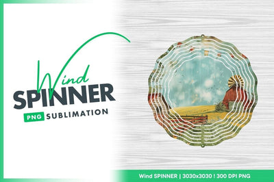 Wind spinner round farm sublimation design template Sublimation Regulrcrative 