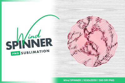 Wind spinner round pink blossom sublimation design Sublimation Regulrcrative 