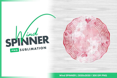 Wind spinner round pink watercolor texture design Sublimation Regulrcrative 
