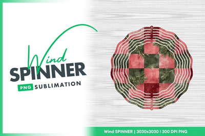 Wind spinner round plaid christmas design Sublimation Regulrcrative 