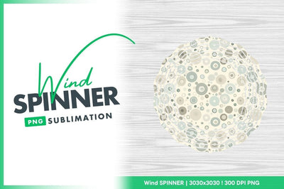 Wind Spinner Round Png Design with Abstract Circles and Text Sublimation Regulrcrative 