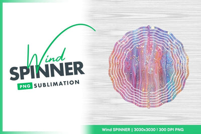Wind Spinner Round Png Design with Abstract Colorful Pattern and White Wood Background Sublimation Regulrcrative 