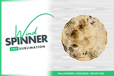 Wind Spinner Round Png Design with Floral Pattern on Wood Grain Background Sublimation Regulrcrative 