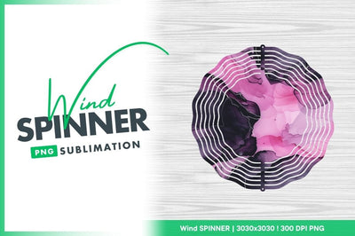 Wind spinner round sublimation design with abstract ink Sublimation Regulrcrative 