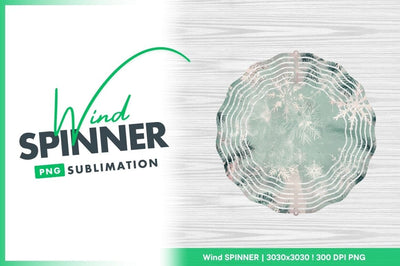 Wind spinner round sublimation design with snowflakes Sublimation Regulrcrative 