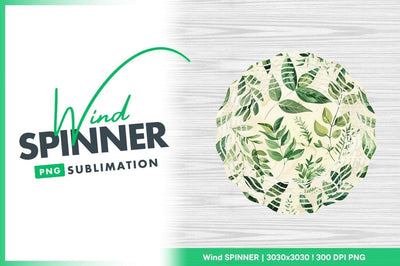 Wind spinner round sublimation green leaf design Sublimation Regulrcrative 
