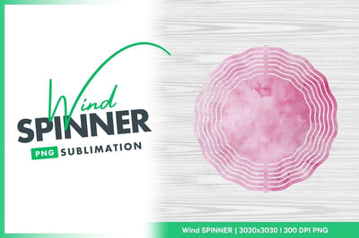 Wind spinner round sublimation pink watercolor design Sublimation Regulrcrative 