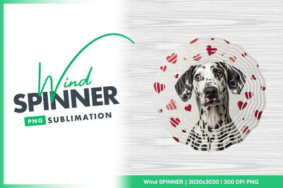 Wind spinner round sublimation with dalmatian and hearts Sublimation Regulrcrative 
