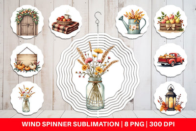 Wind Spinner Rustic Autumn Charm Sublimation artnoy 