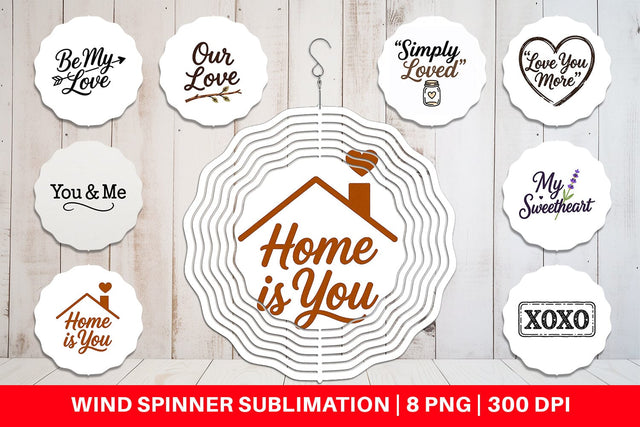 Wind Spinner Rustic Farmhouse Valentine Quotes Sublimation artnoy 