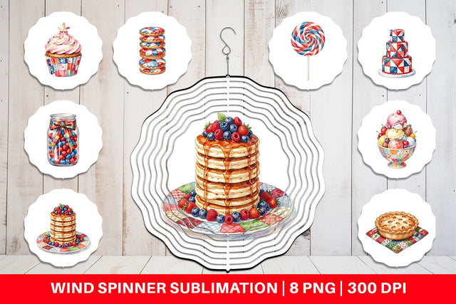 Wind Spinner Rustic July 4th Patchwork Sweets Sublimation artnoy 