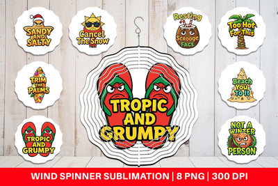 Wind Spinner Salty Tropical Christmas Sarcastic Quotes Sublimation artnoy 