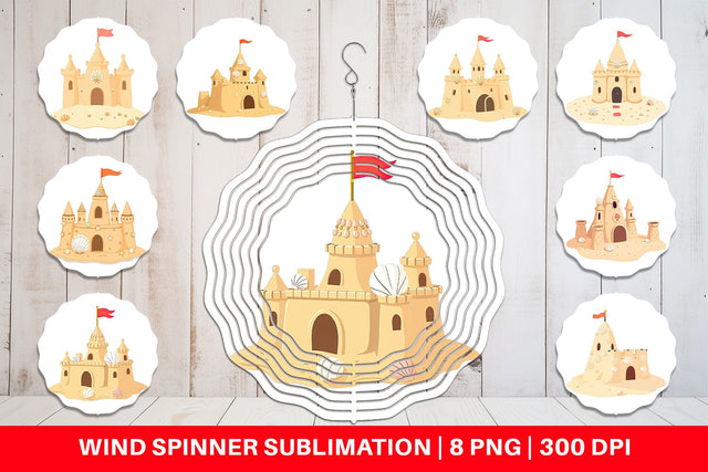 Wind Spinner Sandcastle Sublimation artnoy 