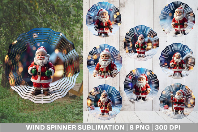 Wind Spinner Santa Claus Christmas Sublimation artnoy 