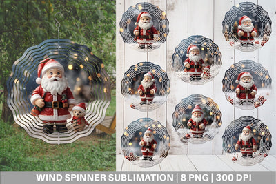 Wind Spinner Santa Claus Doll Sublimation artnoy 
