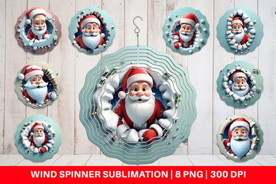 Wind Spinner Santa Claus Sublimation artnoy 