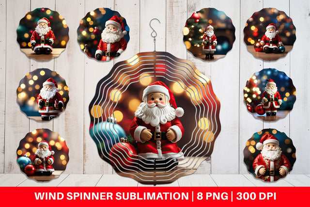 Wind Spinner Santa Doll Christmas Sublimation artnoy 