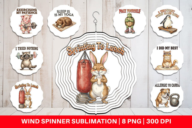 Wind Spinner Sarcastic Anti Fitness Vintage Sublimation artnoy 