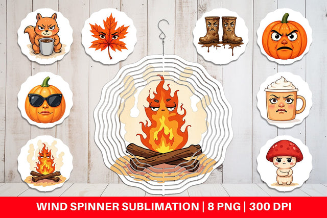 Wind Spinner Sarcastic Autumn Vibes Sublimation artnoy 