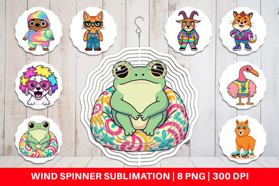 Wind Spinner Sarcastic Groovy Critters Sublimation artnoy 