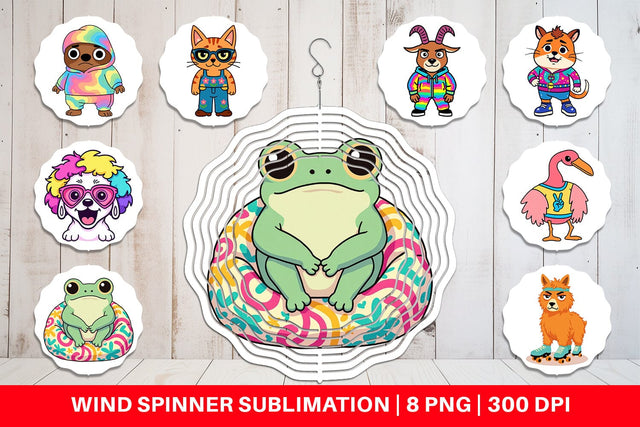 Wind Spinner Sarcastic Groovy Critters Sublimation artnoy 