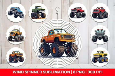 Wind Spinner Sarcastic Monster Trucks Sublimation artnoy 
