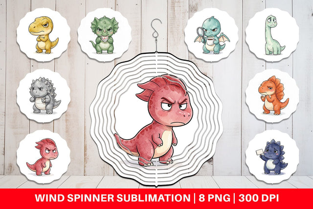 Wind Spinner Sarcastic Sassy Baby Dinosaur Sublimation artnoy 