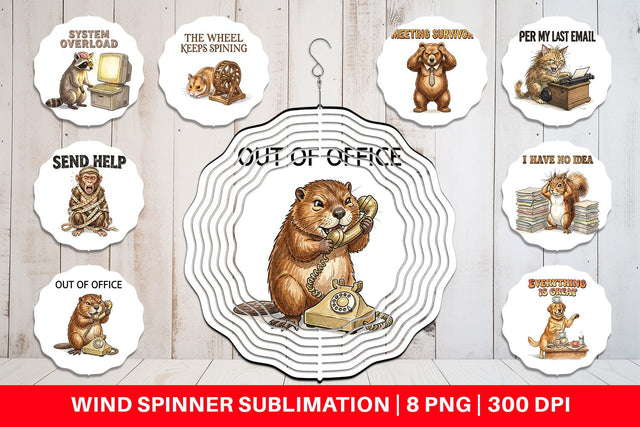 Wind Spinner Sarcastic Work Burnout Vintage Sublimation artnoy 