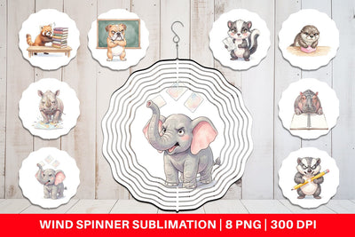 Wind Spinner Sassy Grumpy School Animal Sublimation artnoy 