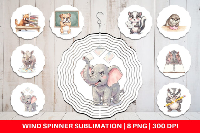 Wind Spinner Sassy Grumpy School Animal Sublimation artnoy 