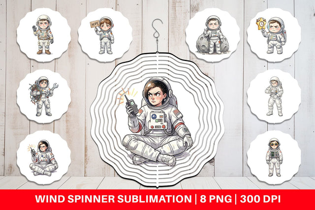 Wind Spinner Sassy Introvert Astronaut Sublimation artnoy 
