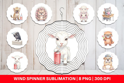 Wind Spinner Sassy Rebellious School Animal Sublimation artnoy 