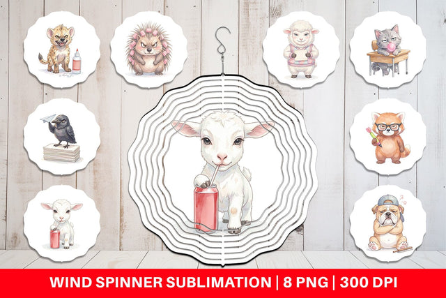 Wind Spinner Sassy Rebellious School Animal Sublimation artnoy 