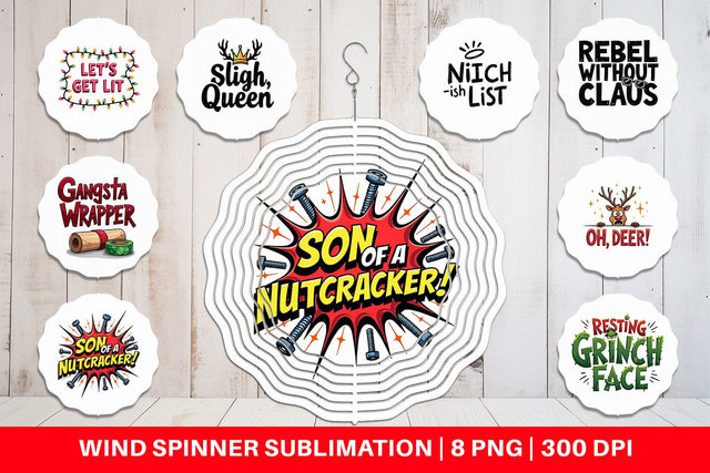 Wind Spinner Sassy Reindeer Games Sublimation artnoy 