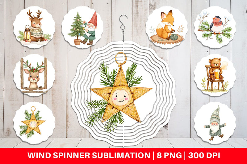 Wind Spinner Scandinavian Christmas Sublimation artnoy 
