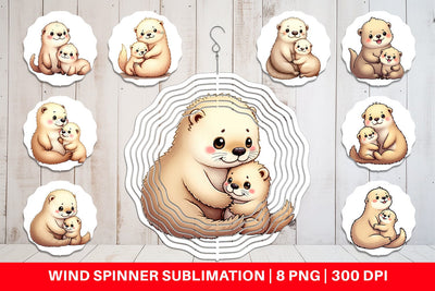 Wind Spinner Sea Otter Mother's Day Sublimation artnoy 