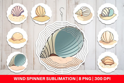 Wind Spinner Seashell Sublimation artnoy 
