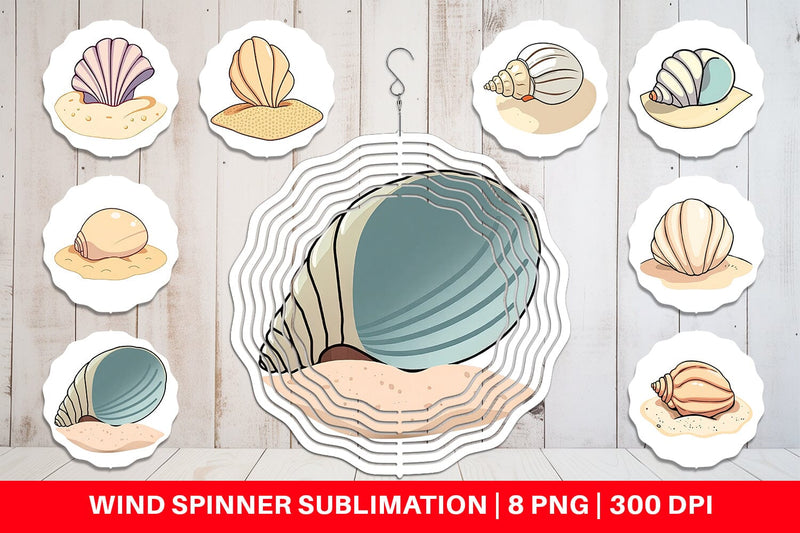 Wind Spinner Seashell Sublimation artnoy 
