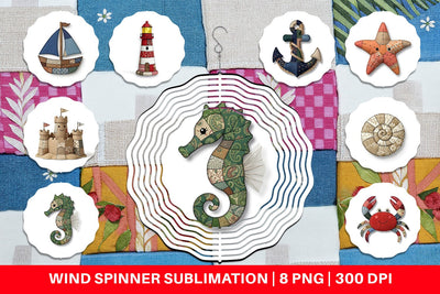 Wind Spinner Seaside Quilted Beach Sublimation artnoy 